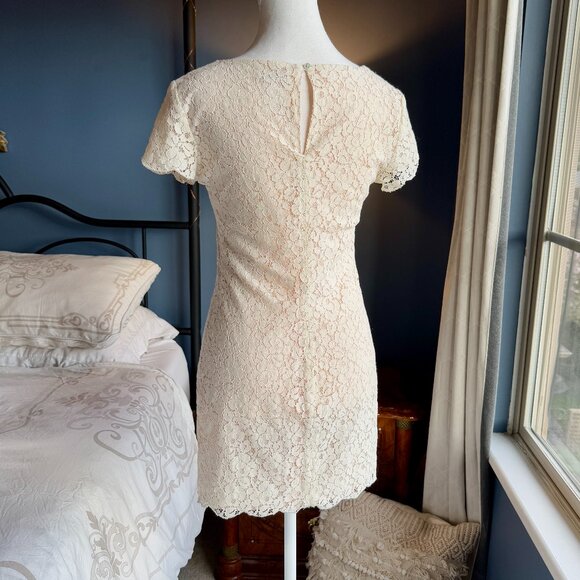 Talula Oji Cream Blush Lace Mini Dress Aritzia - Picture 6 of 7